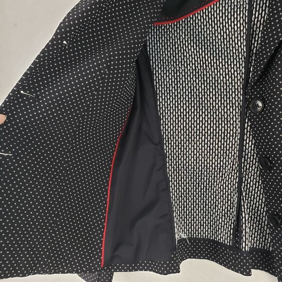 Tommy Hilfiger Womens Size 6 Polka Dot Blazer Jacket Black Preppy Academia Twee - Picture 8 of 13